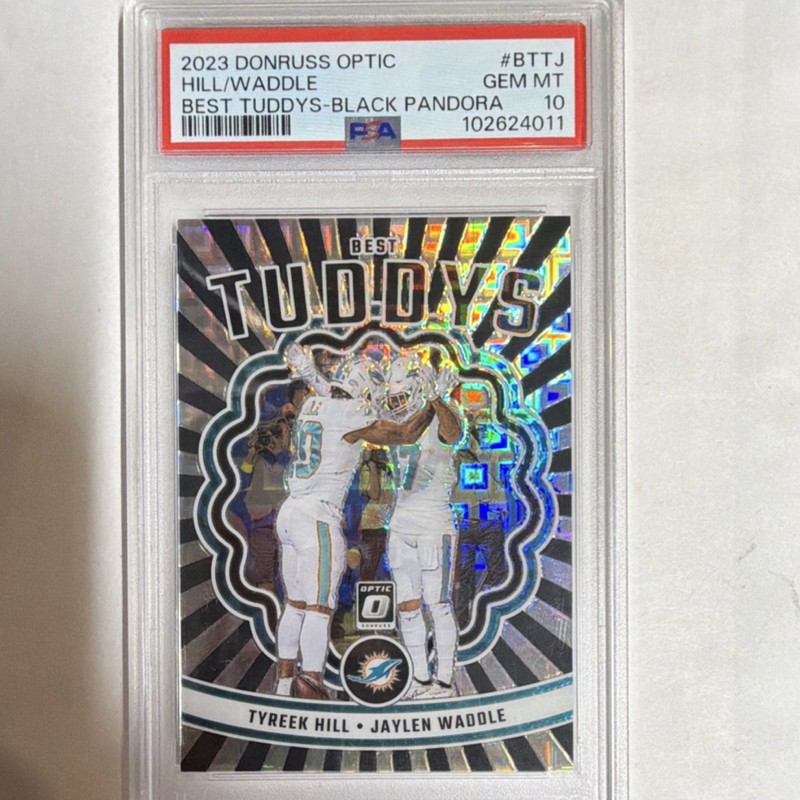 2023 Panini Donruss Optic Black Pandora /25 Tyreek Hill Waddle #BT-TJ PSA 10