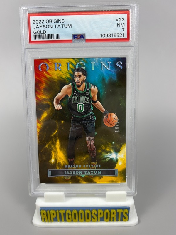 Jayson Tatum 2022 Origins #23 Gold /10 PSA 7 NM Celtics SSP
