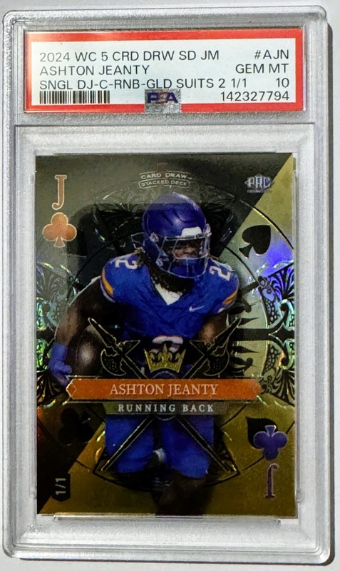 Ashton Jeanty 1/1 Wild Card Stacked Deck PSA 10 💎 Raiders RB Star Talent Gem