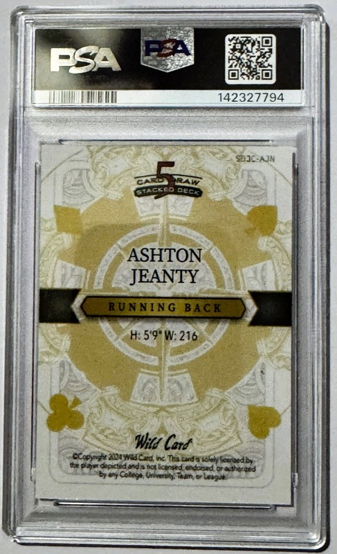 Ashton Jeanty 1/1 Wild Card Stacked Deck PSA 10 💎 Raiders RB Star Talent Gem view 2