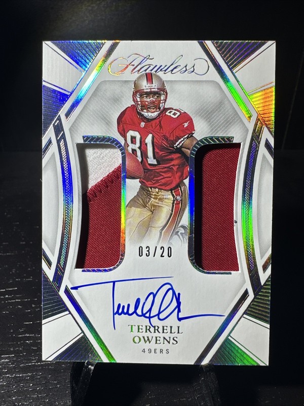 2024 Panini Flawless - Terrell Owens Dual Patch Auto #DPA-TOS Silver Holo /20