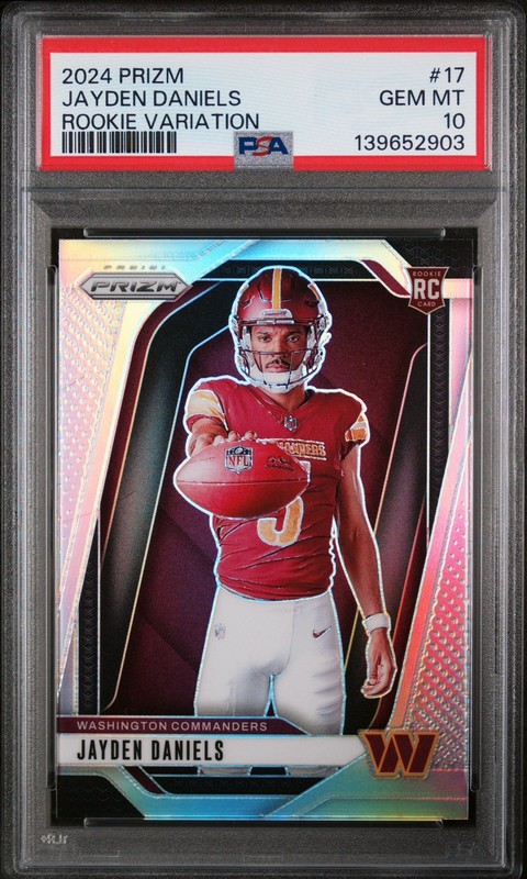 2024 Panini Prizm Rookie Variations Jayden Daniels #17 Silver Prizm (RC) PSA 10