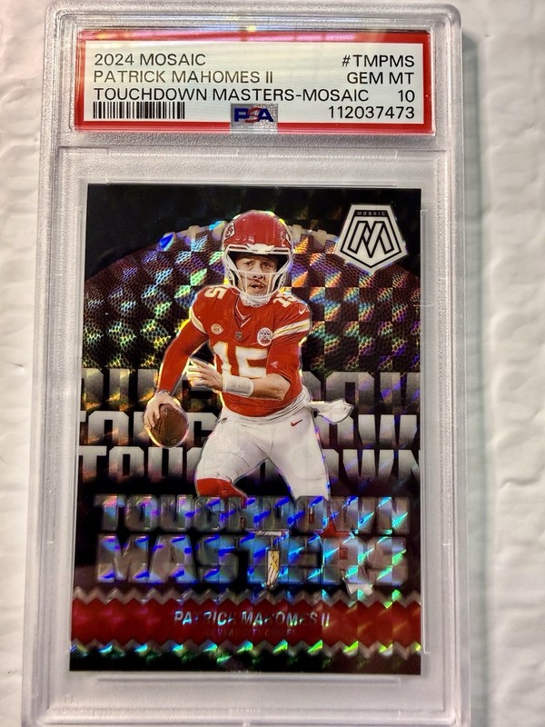 Patrick Mahomes 2024 Mosaic Touchdown Masters Red PSA 10