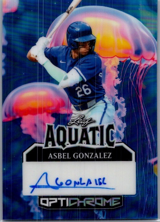 2025 Leaf Asbel Gonzalez Optichrome Baseball Aquatic 1/1 Auto