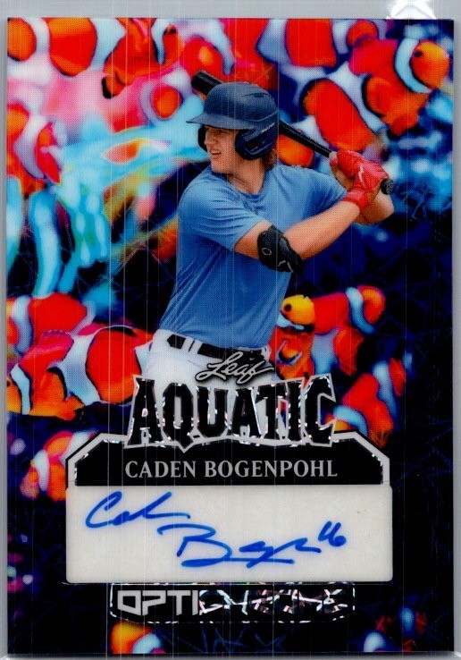2025 Leaf Caden Bogenpohl Optichrome Baseball Aquatic 1/1 Auto