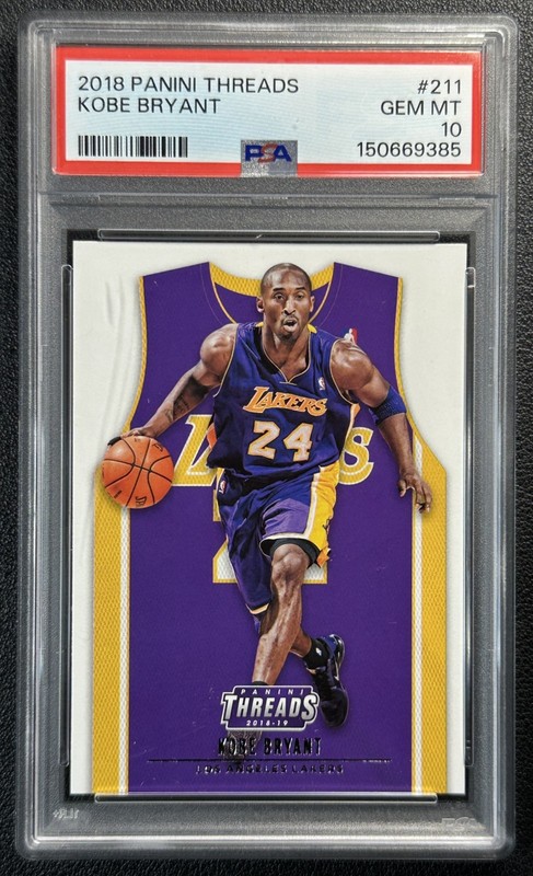 KOBE BRYANT PSA 10 2018-19 PANINI THREADS #211 LAKERS GEM MINT 9385