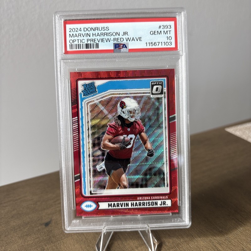 2024 Panini Donruss - Rated Rookie Marvin Harrison Jr. Optic Preview Red PSA 10