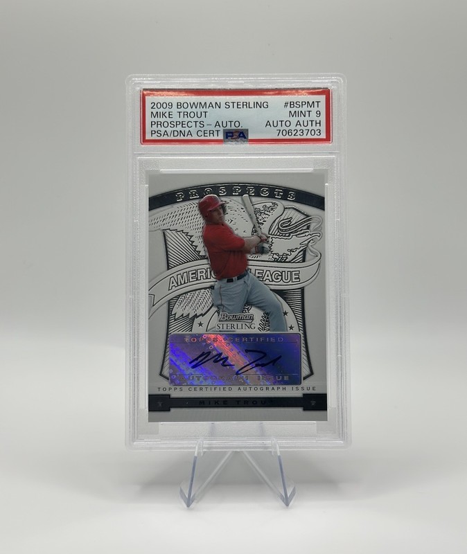 💥 Mike Trout PROSPECT AUTO PSA 9💥 2009 Bowman Sterling - Auto