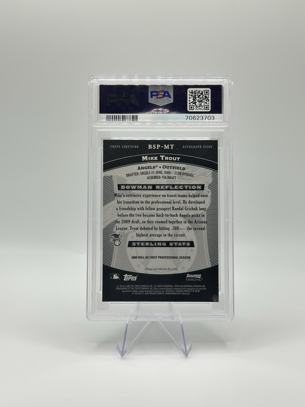 💥 Mike Trout PROSPECT AUTO PSA 9💥 2009 Bowman Sterling - Auto view 2