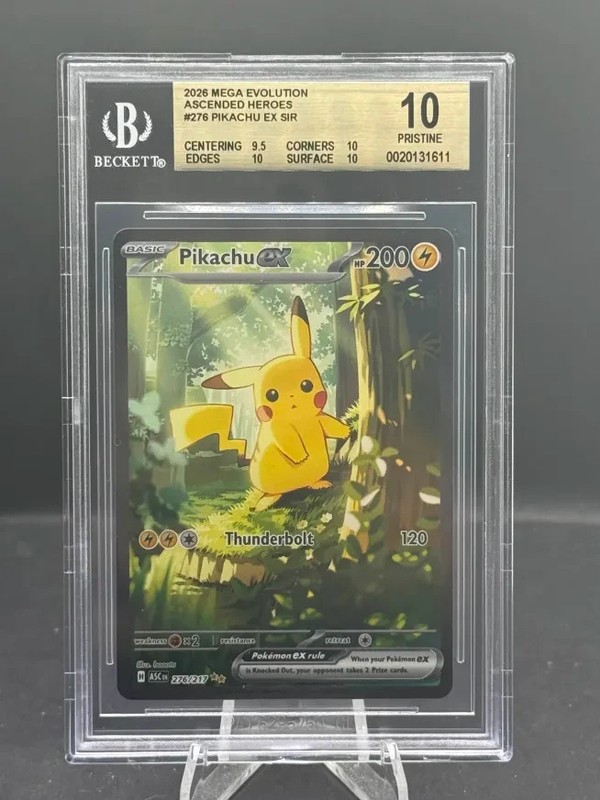 2026 Pokemon Mega Evolution Ascended Heroes #276 Pikachu Ex BGS 10 PRISTINE
