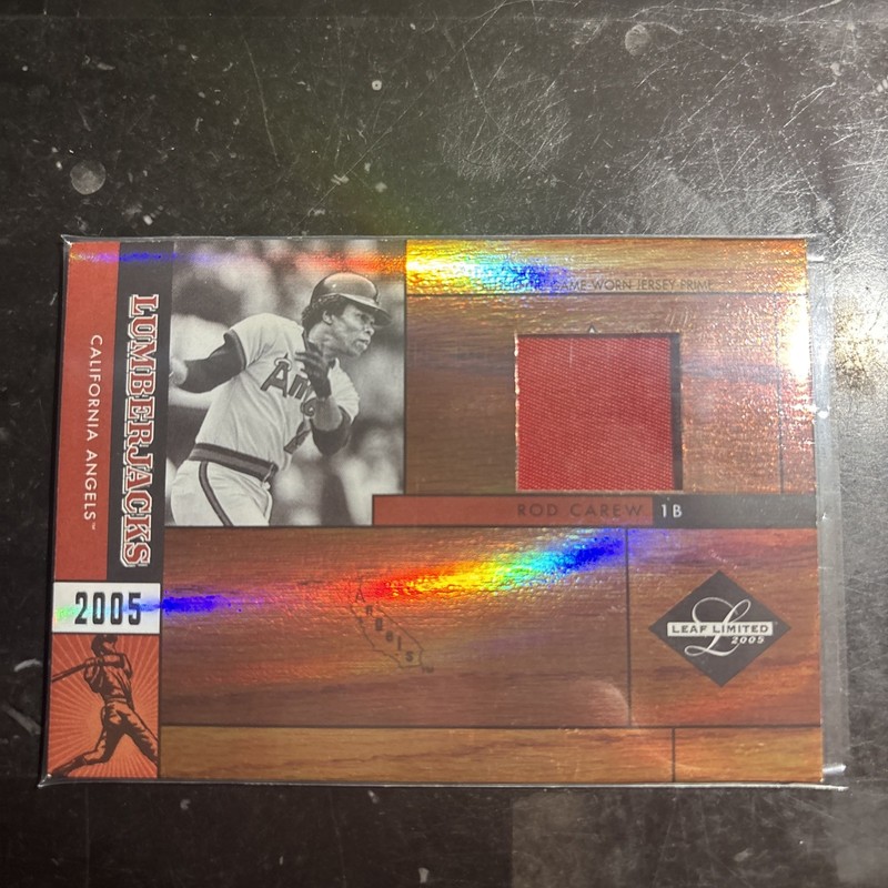 2005 Leaf Limited Lumberjacks Rod Carew Game Used Jersey /50