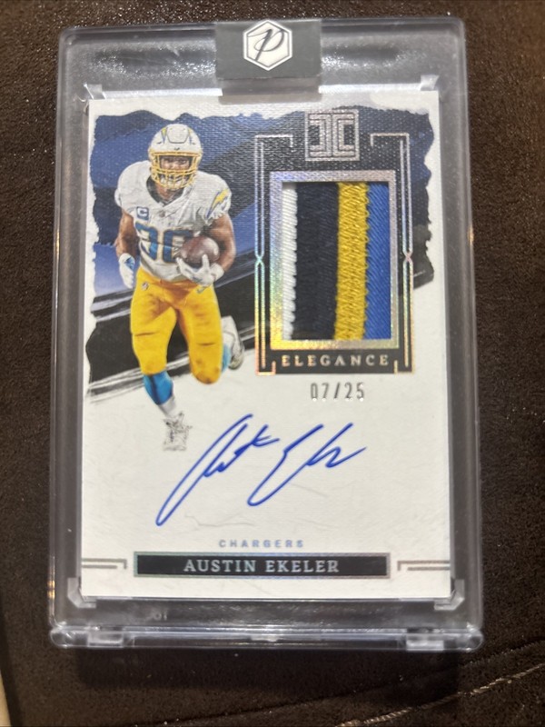 2023 Impeccable - Elégance Veteran Patch Auto Silver Austin Ekeler #VP-AE 7/25