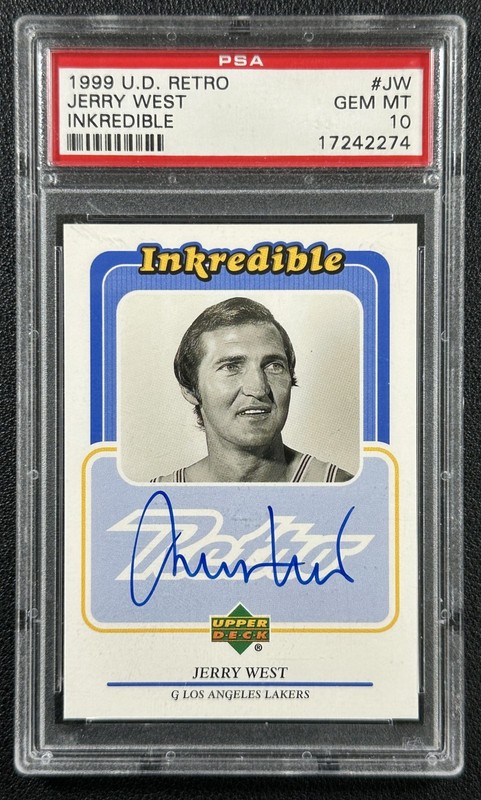 JERRY WEST PSA 10 1999-00 UPPER DECK RETRO #JW INKREDIBLE AUTO LAKERS 2274