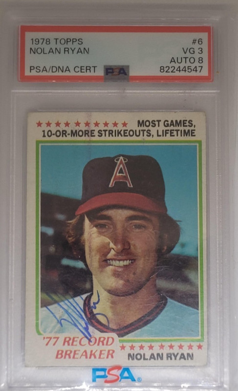 1978 Topps Nolan Ryan #6 PSA DNA AUTO Chase Read Description