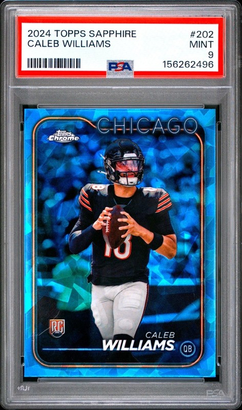 Caleb Williams 2024 Topps Sapphire Chicago Bears RC Rookie Card #202 PSA 9