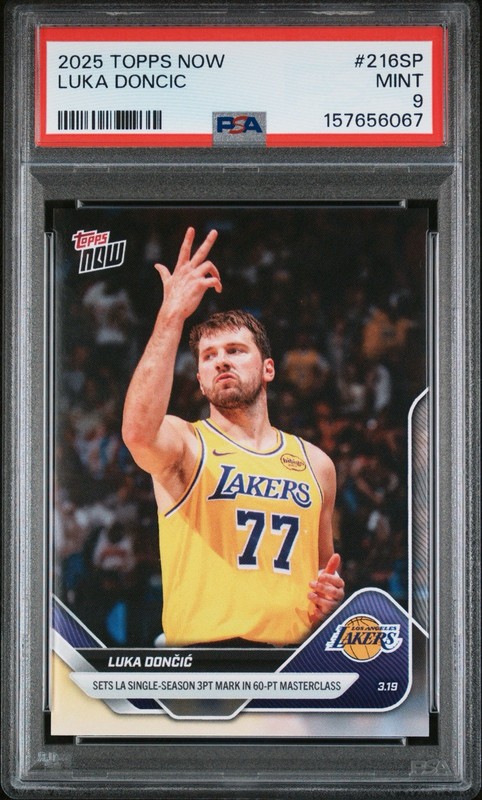 2025 TOPPS NOW LUKA DONCIC SP  PSA 9