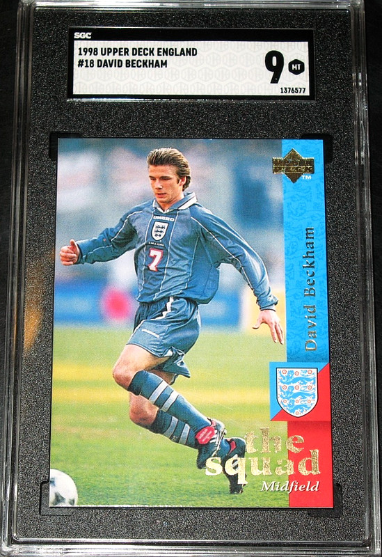 1997 Upper Deck England 1998 David Beckham SGC 9 MINT "The Squad" Rookie RC a