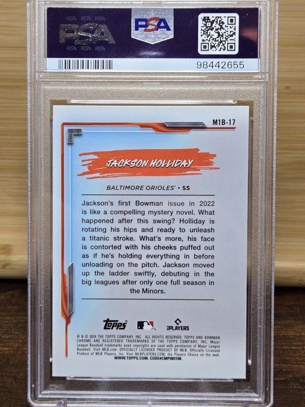 2024 Bowman Chrome My 1st Bowman Jackson Holliday #M1B-17 PSA 10 view 2