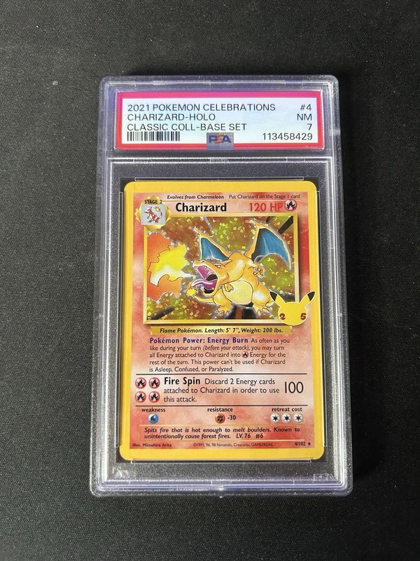 Charizard 4/102 Celebrations Classic Collection Holo PSA 7 Graded 2021 EN