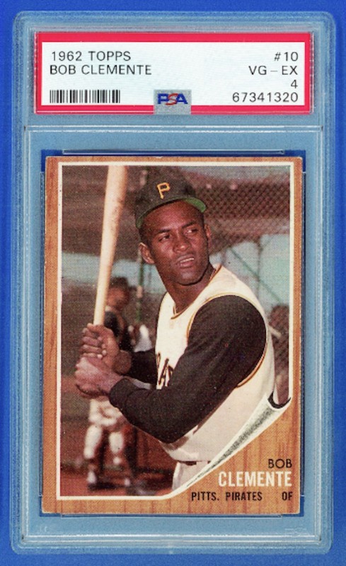 1962 Topps Roberto Bob Clemente #10 PSA 4....No Creases