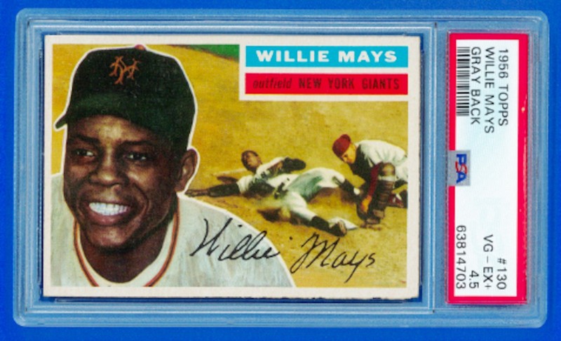 1956 Topps Willie Mays #130 Gray Back PSA 4.5...Very Good Color