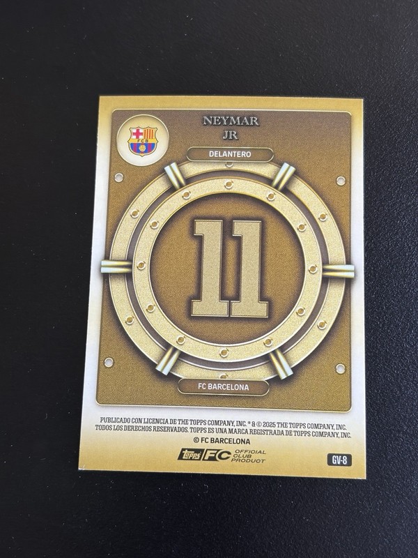2025 Topps Gold Vault GV-8 Neymar Jr FC Barcelona Limited Edition Soccer Card view 2