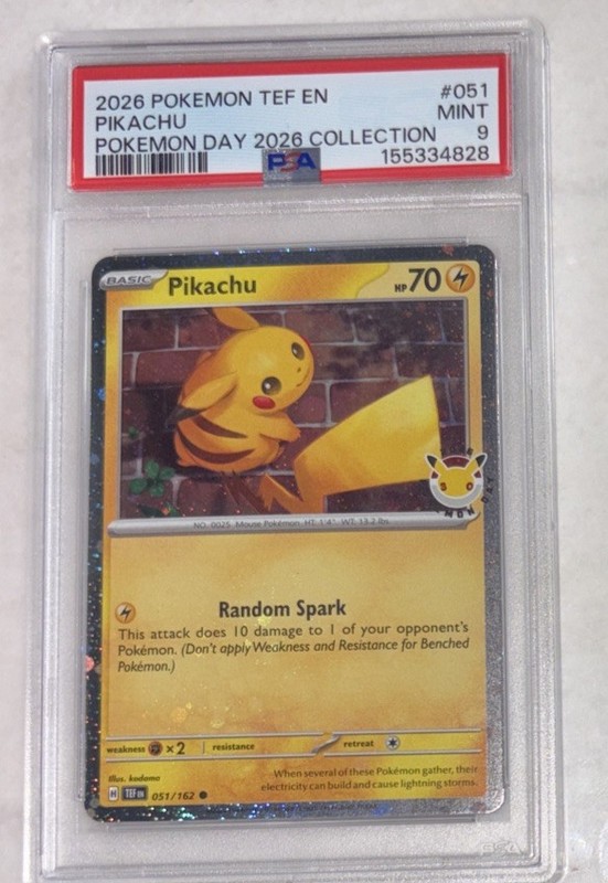 POKEMON PIKACHU PSA 9 TEF EN-TEMPORAL FORCES POKEMON DAY 2026 COLLECTION