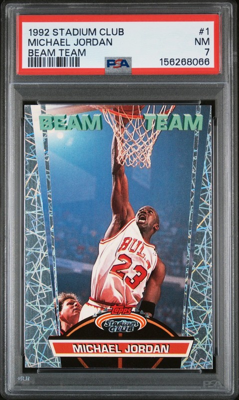 1992 Stadium Club Beam Team Michael Jordan Beam Team PSA 7