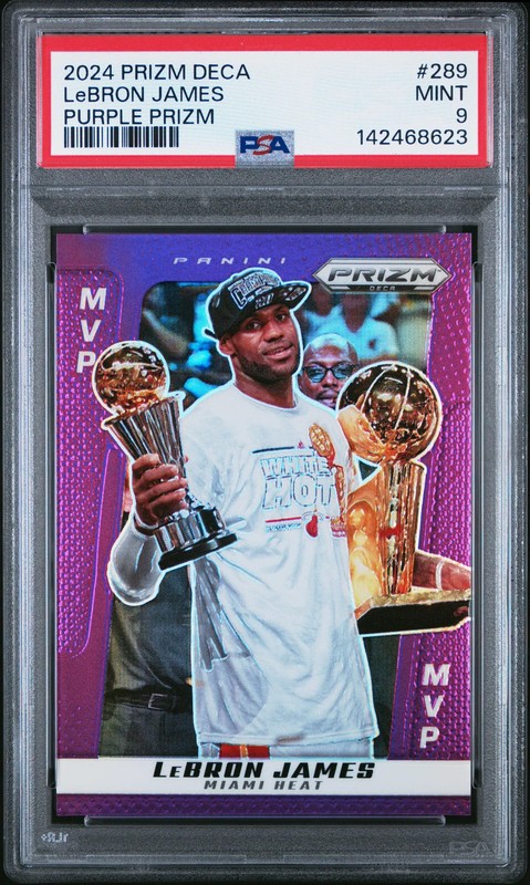 2024 Panini Prizm Deca Lebron James Purple Prizm PSA 9