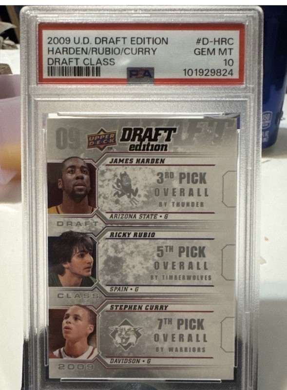 2009 Upper Deck Draft Edition Stephen Curry James Harden Rookie RC #D-HRC PSA 10