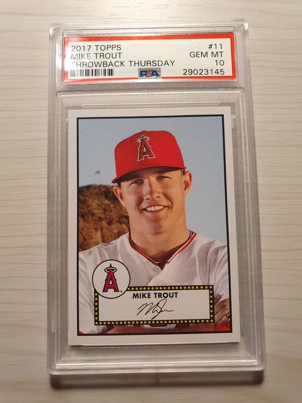 Mike Trout PSA 10 Topps 2017 Throwback Thursday Auto SP Low Pop Gem Mint