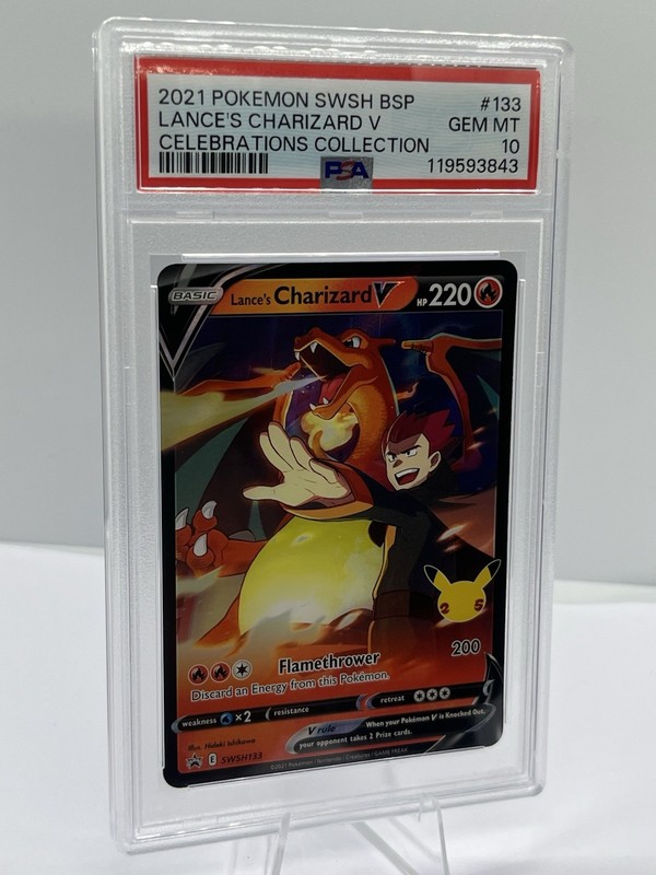 2021 Pokemon Swsh Black Star Promo #133 Lance'S Charizard V PSA 10 US SELLER