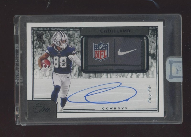 2020 Panini One CeeDee Lamb TRUE 1/1 RPA RC NFL Shield/Swoosh Auto Cowboys