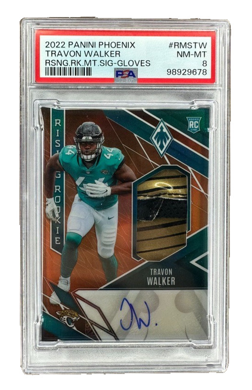 Travon Walker 2022 Phoenix Auto Autograph Glove Patch RC Jaguars 10/25 PSA 8 SSP
