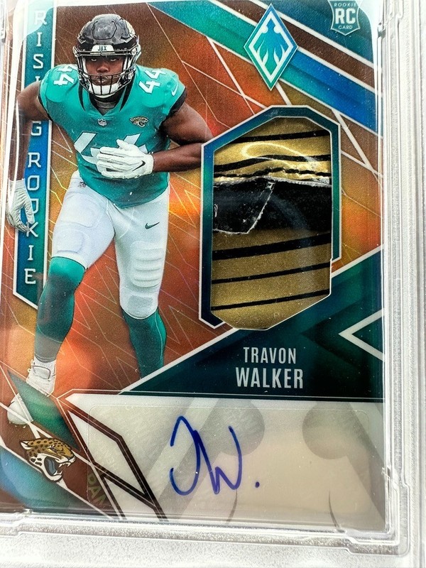 Travon Walker 2022 Phoenix Auto Autograph Glove Patch RC Jaguars 10/25 PSA 8 SSP view 2