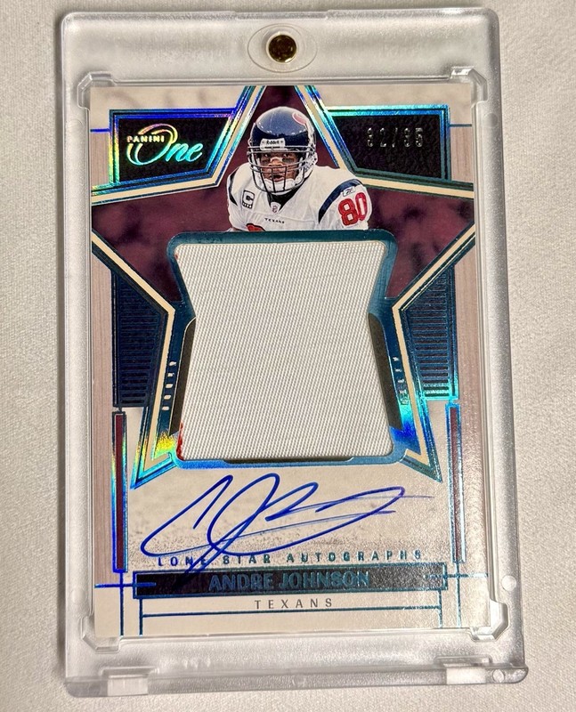 Andre Johnson 2025 Immaculate - 2023 Panini One Update Blue On-Card Auto /35 #83