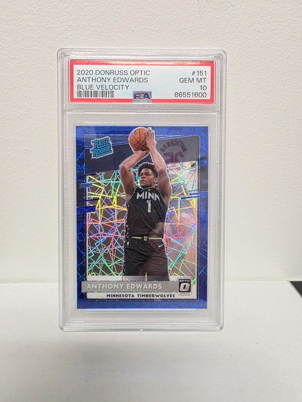 2020 Donruss Optic Anthony Edwards Blue Velocity #151 PSA 10 Gem MT RC Rookie