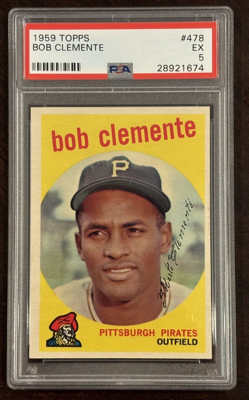 Roberto Clemente - 1959 Topps #478 Bob on Card PSA 5 EX!