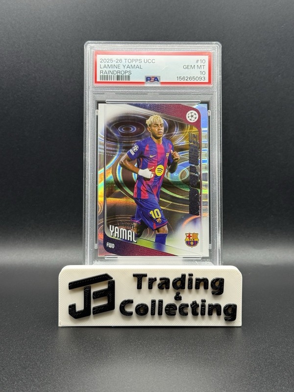 2025-26 Topps UEFA Club Competitions No 10 Lamine Yamal SP Raindrops PSA 10