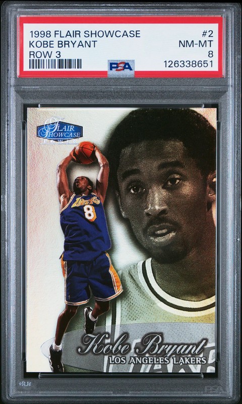 1998 Flair Showcase Kobe Bryant Row 3 PSA 8
