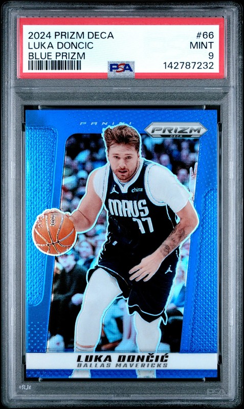 2024 Panini Prizm Deca Luka Doncic Blue Prizm PSA 9