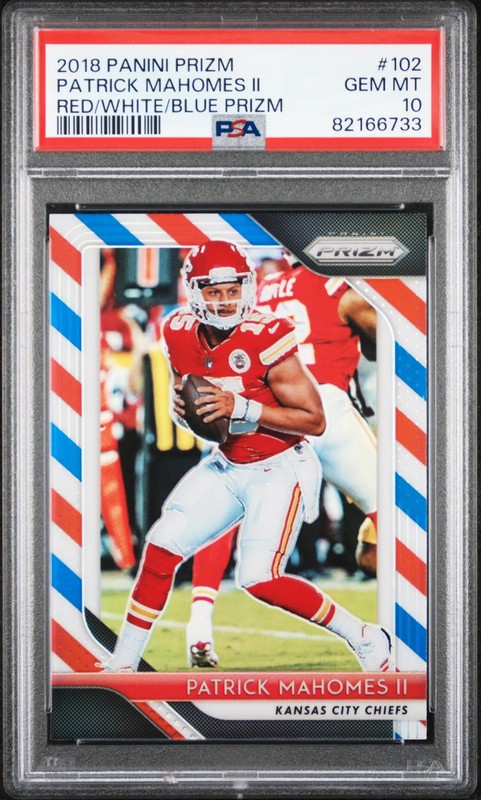2018 Panini Prizm Patrick Mahomes Ii Red/White/Blue Prizm PSA 10