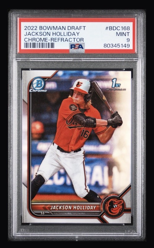 2022 Bowman Draft Chrome Jackson Holliday  Refractor Rookie #BDC-168 PSA 9 Mint
