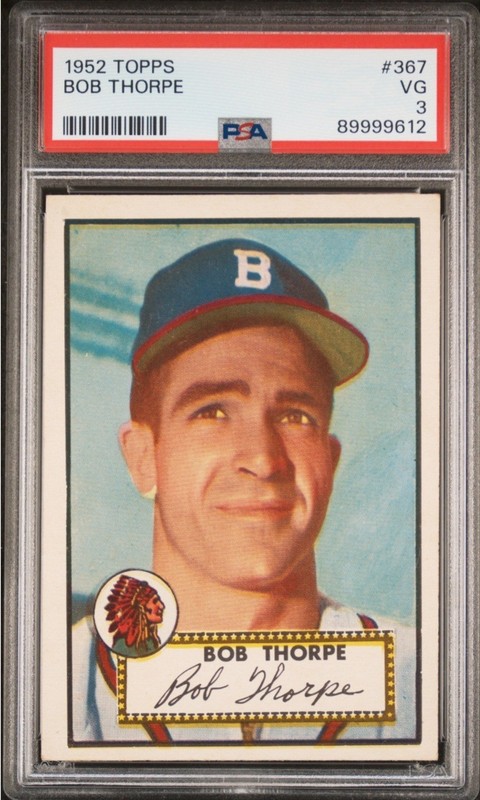 1952 Topps - Bob Thorpe #367 Psa 3 High Number