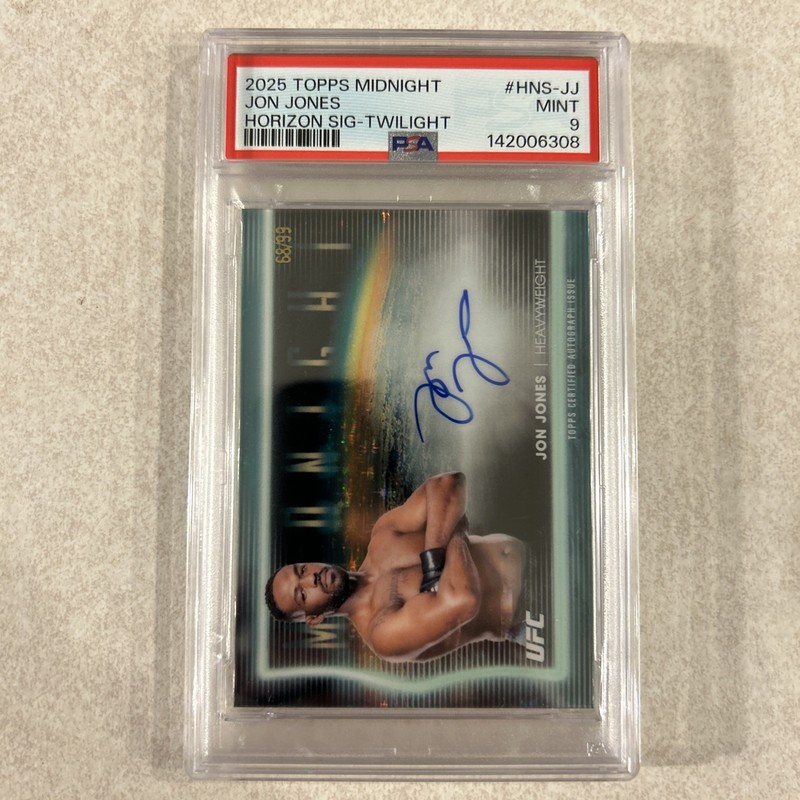 2025 Topps UFC Midnight Jon Jones Horizon Twilight Auto #/99 PSA 9 MINT POP 5