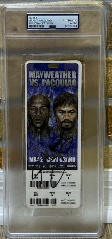 Boxing Ticket FLOYD MAYWEATHER Vs. MANNY PACQUIAO AUTO PSA Authentic
