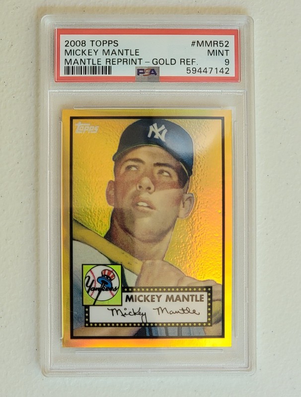 2008 TOPPS MICKEY MANTLE #MMR-52   GOLD CHROME REFRACTOR PSA 9 MINT