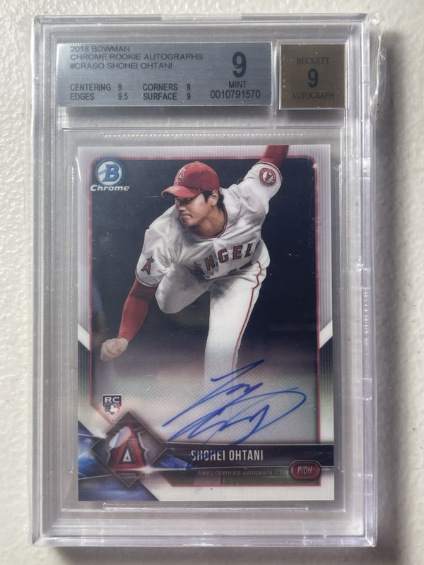2018 bowman chrome shohei ohtani auto ROOKIE CARD mint 9 Pitching