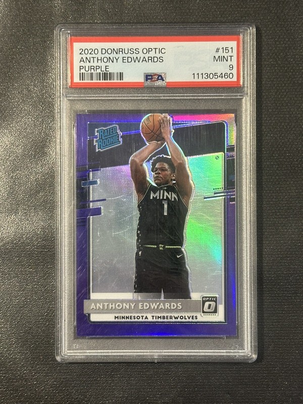 2020 Donruss Optic Anthony Edwards Purple Prizm PSA 9 