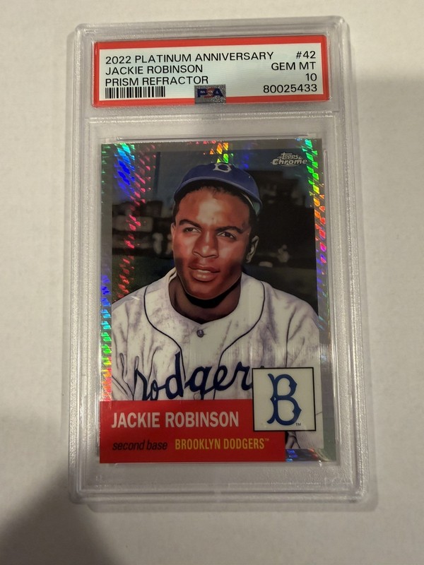 Jackie Robinson SP Prism Refractor 2022 Topps Chrome Platinum Anniversary PSA 10